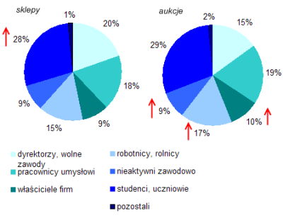 Profil polskich e-klientów - podział według statusu zawodowego (źródło: NetTrack SMG/KRC, styczeń-listopad 2007). Profil polskich e-klientów - podział według statusu zawodowego (źródło: NetTrack SMG/KRC, styczeń-listopad 2007).