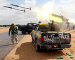  Libijscy rebelianci w centrum Bani Walid