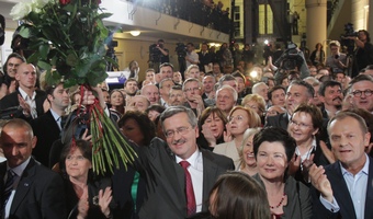 Sondażowe wyniki wyborów: Komorowski - 45,7 proc., Kaczyński - 33,2 proc.