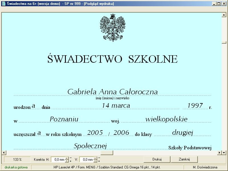 Świadectwa na 6+ 5.2.91 PL - download