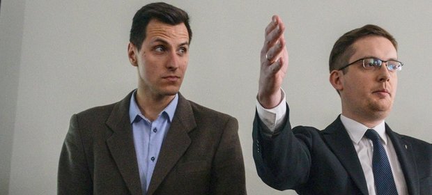 Piotr Głowacki i Robert Winnicki, szef Ruchu Narodowego
