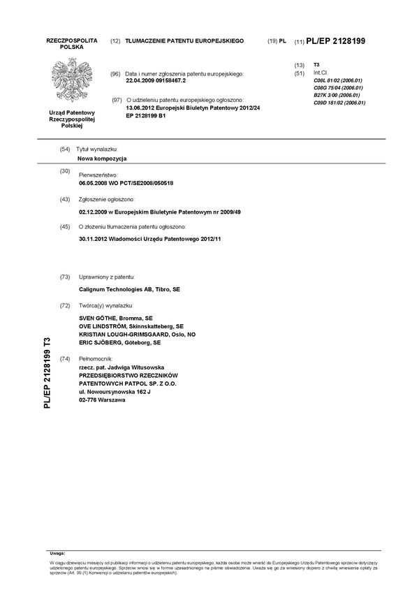 Datowanie numerów patentowych