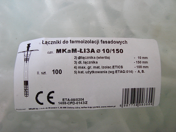 Łącznik do termoizolacji fasadowych